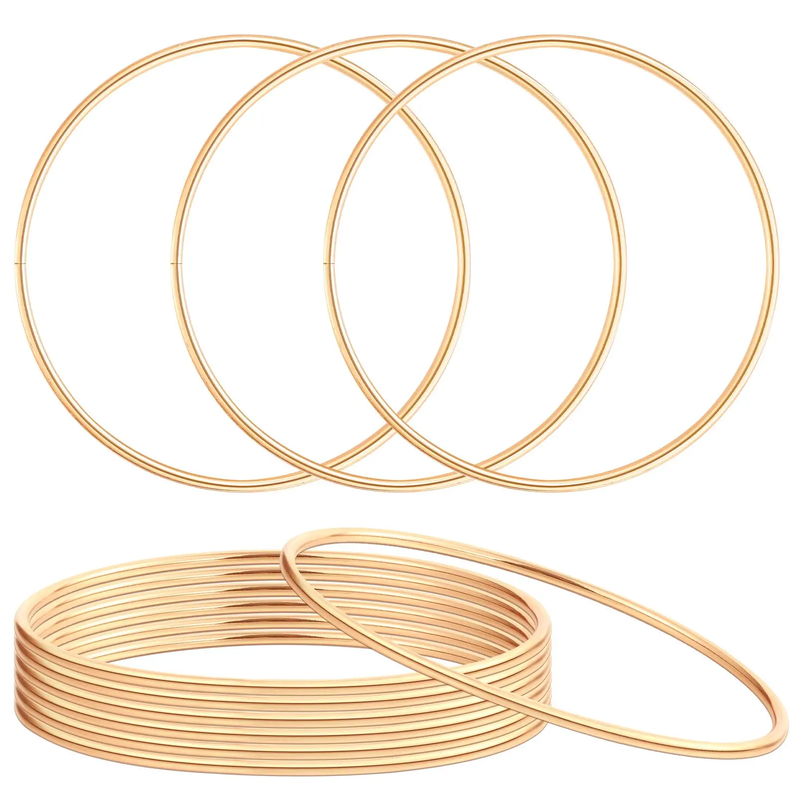 KOXXIAMOQ 14 stuks houten hoepels voor handwerk, bamboe bloemenhoepels om te knutselen, houten ringen voor knutselen, macramé dromenvanger, ring, bruiloft, muurdecoratie, 8/10/13/15/17/18/20cm