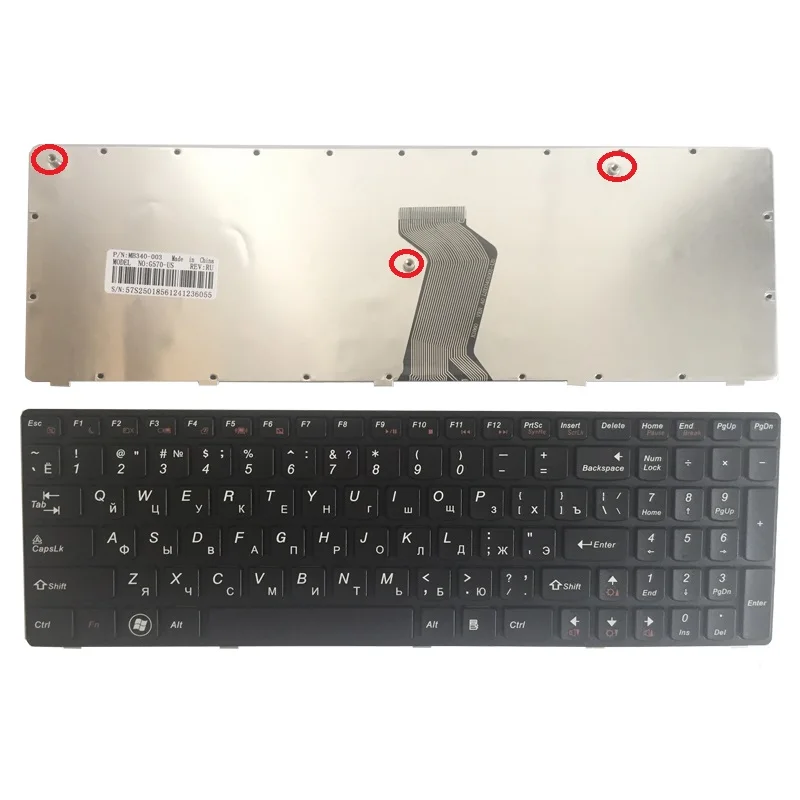 Teclado do Portátil para Lenovo G560 G565 G560a G565a G560e G560l Russo ru Novo