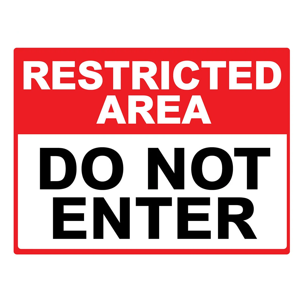 

14.5CM×10.8CM Car Sticker Warning Restricted Area Do Not Enter Decal PVC