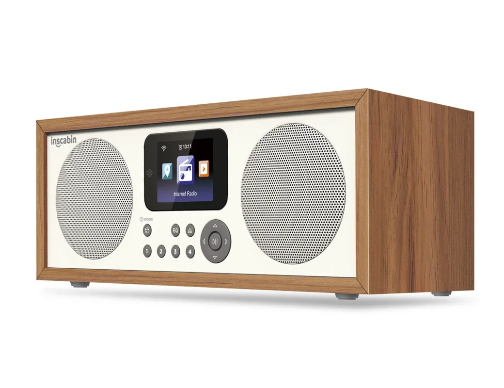 Dual Channel Wooden Audio Network Radio with Bluetooth