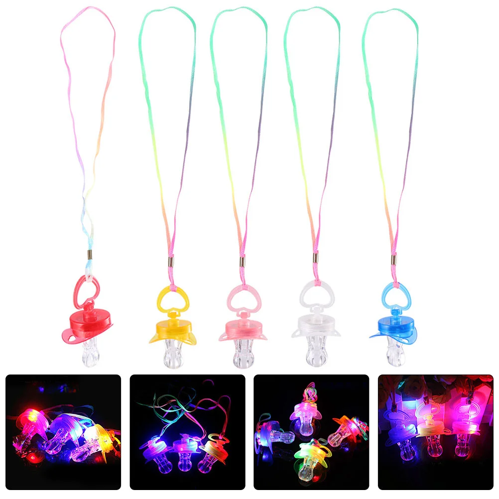 

5pcs Light Pacifier Whistle Necklace Led Flashing Necklace Glowing Led Whistle