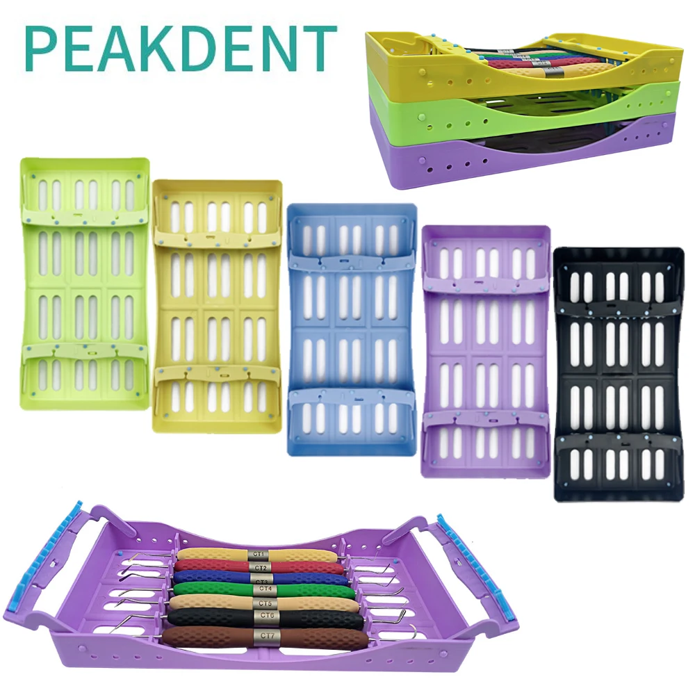 

Dental Plastic 7 Slots Sterilization Box Autoclavable Instrument Tray for 7 Instruments Dental Tools Autoclavable Holder Rack