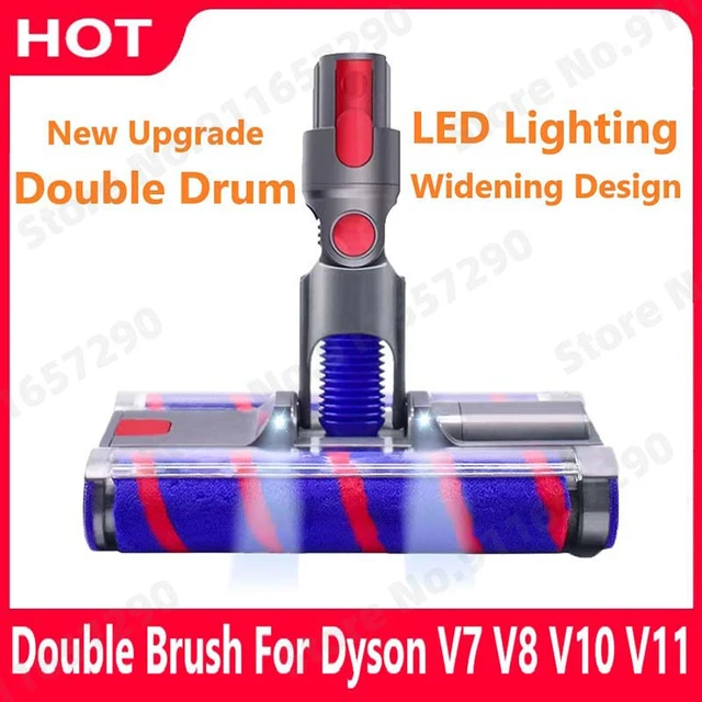 Têtes de brosse de sol électriques à deux rouleaux pour aspirateur Dyson  V8, V7, V10, V11, pièces de rechange, brosses avec lumière LED, accessoires  - AliExpress