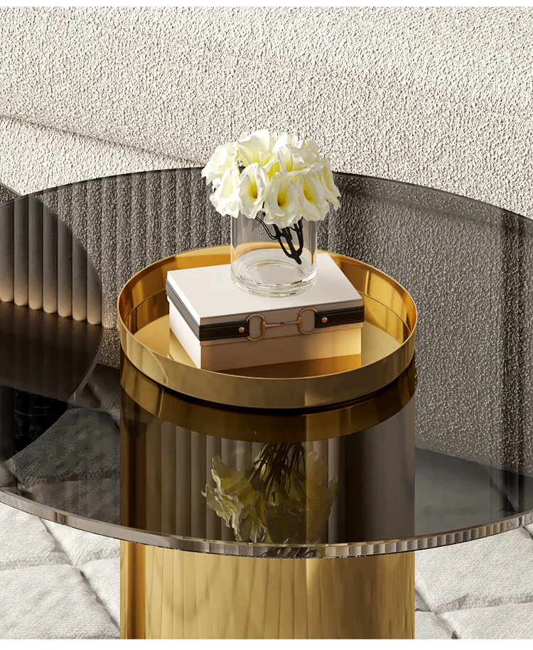 NORDORA GOLD Coffee Table - gold frame detail