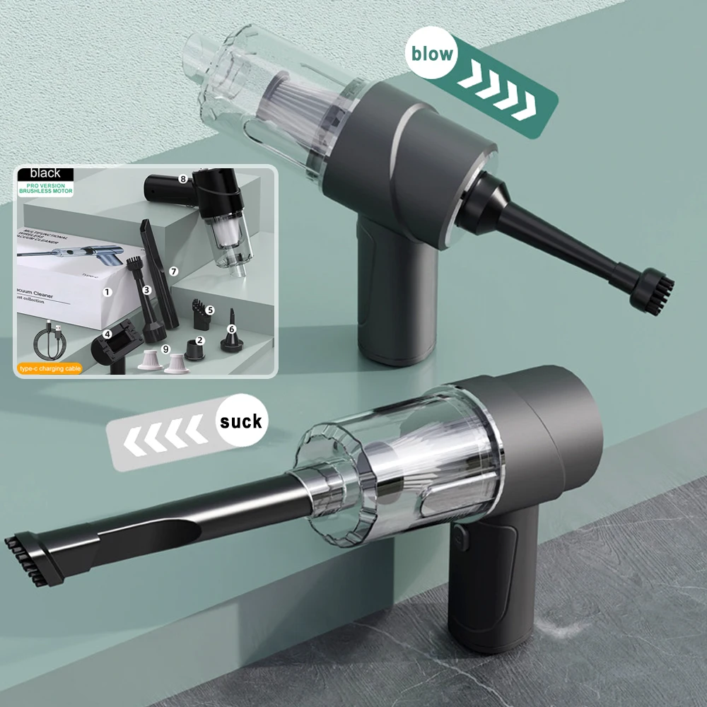 

Multifunctional Vacuum Cleaner 4 In 1 Car Vacuum Cleaner Powerful Tyre Inflator Portable Home Powerful Vacuum Cleaner