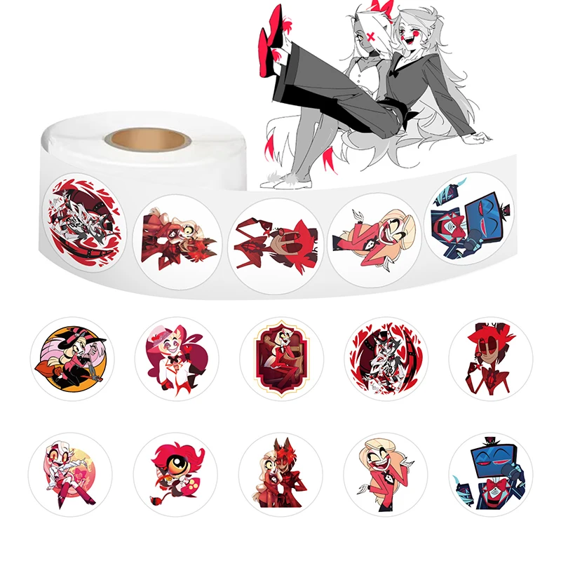 

500PCS Hazbin Hotel Originality Stickers Anime Figure Image Children Reward Encourage Scrolls Sticker Wholesale