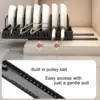 Pots and Pans Organizer Under Cabinet,Sliding Pot Lid Holder and Pan Rack Kitchen,Pull out Pot and Pan Organizer,Dishes Storage 5