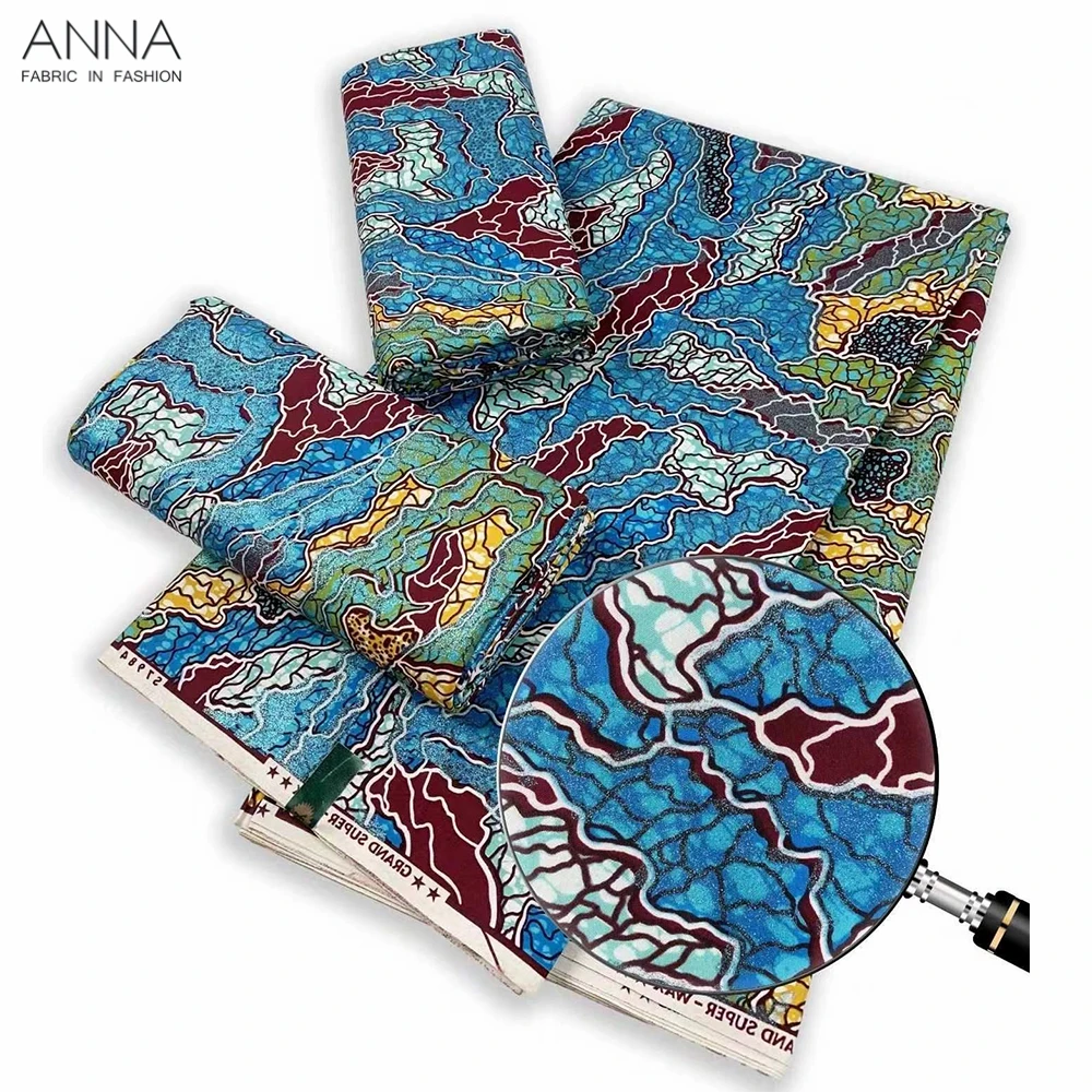 

Grand Super 100% Cotton African Wax Fabric High Quality Ankara Wax Print Fabric 6yards Women Fabric For Sewing VLS112