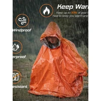 Emergency Rain Poncho Thermal Blanket Poncho Weather Proof Outdoor Survival Camping Gear Survival Gadgets 1