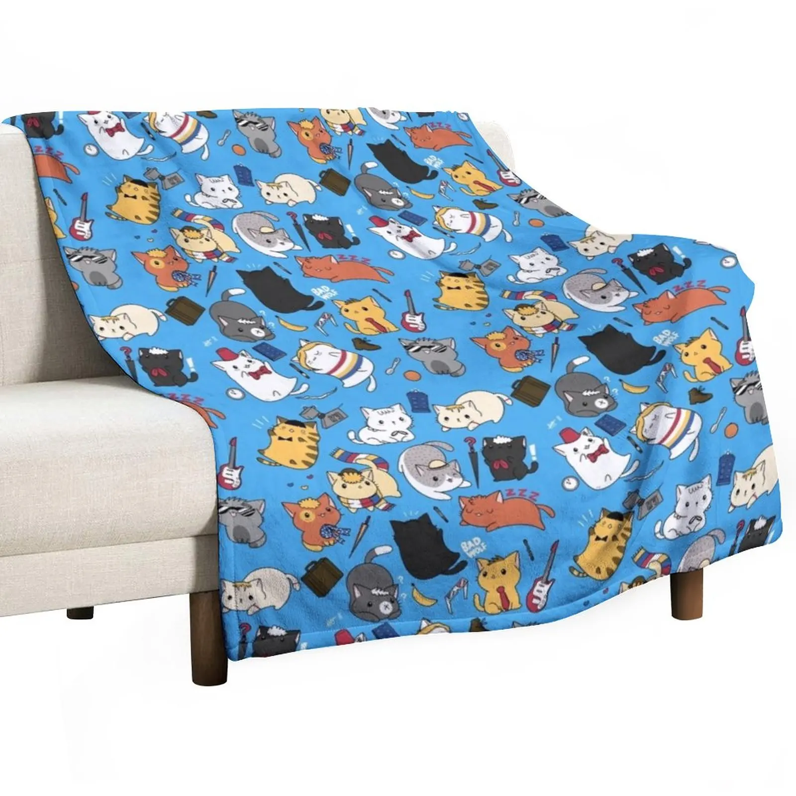 

Time Lord Kittens Throw Blanket Moving Blanket Single Blanket sofa Nap Blanket