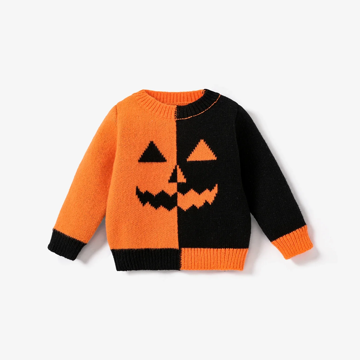 PatPat Baby Boy/Girl Childlike Halloween  Pattern Sweater Soft and Comfortable  Perfect for Outings and Daily Wear 1