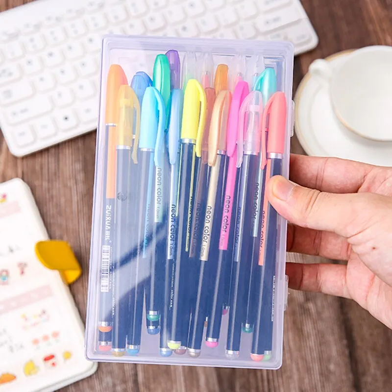 Transparent Desktop Stationery Stickers Plastic Storage Box Organizer Container Art Tool Case Craft Desktop School Supplies desktop storage box stationery organizer stationery storage box