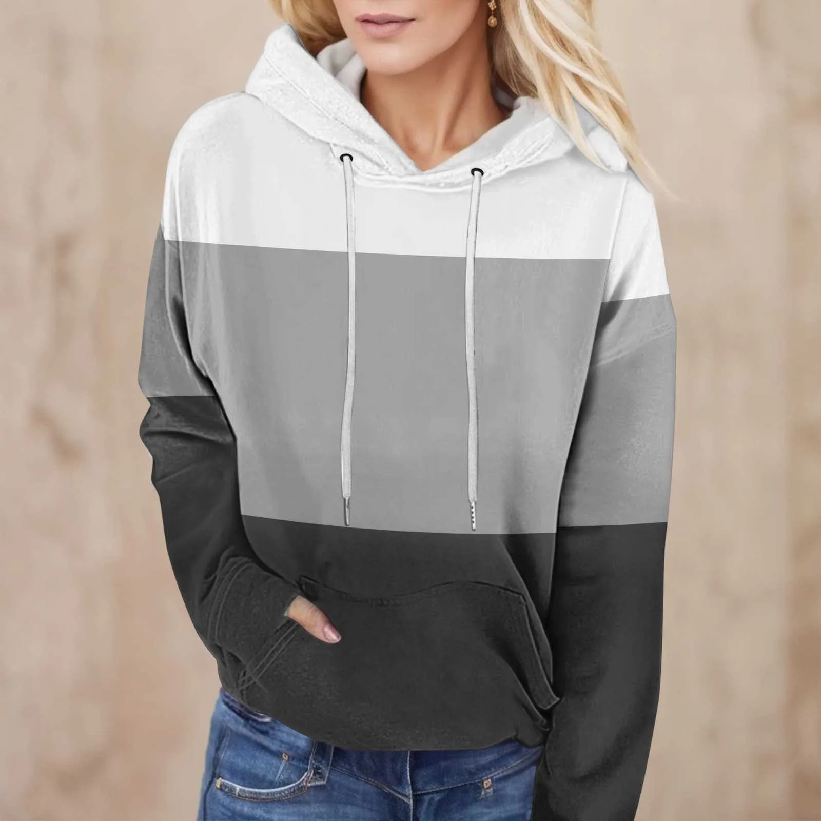 

Женская толстовка с капюшоном и длинным рукавом, в стиле Харадзюку