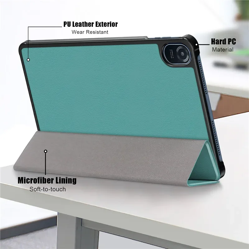 Premium Trifold PU Leather Stand Cover with Screen Protector & Stylus