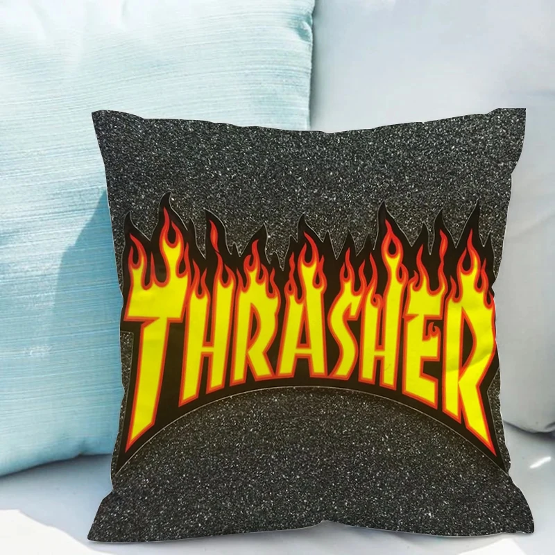 

Двухсторонние наволочки с принтом для кровати 50x50 T-thrasher, декоративная подушка для дивана 45x45, подушки, Наволочки, подушки