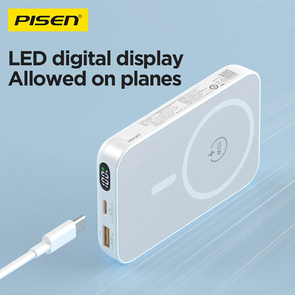 PISEN Power Bank 20W Magnetic for iPhone Samsung