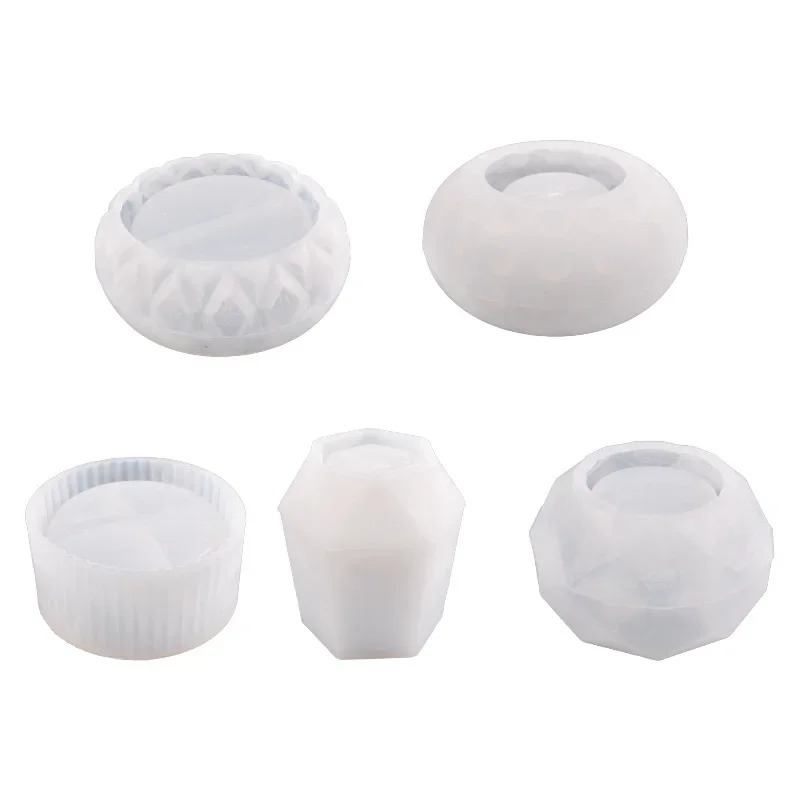 DIY Succulent Flowerpot Silicone Mold Concrete Aromatherapy Plaster Vase Mold Candle Jar Epoxy Resin Storage Box Mould Decor