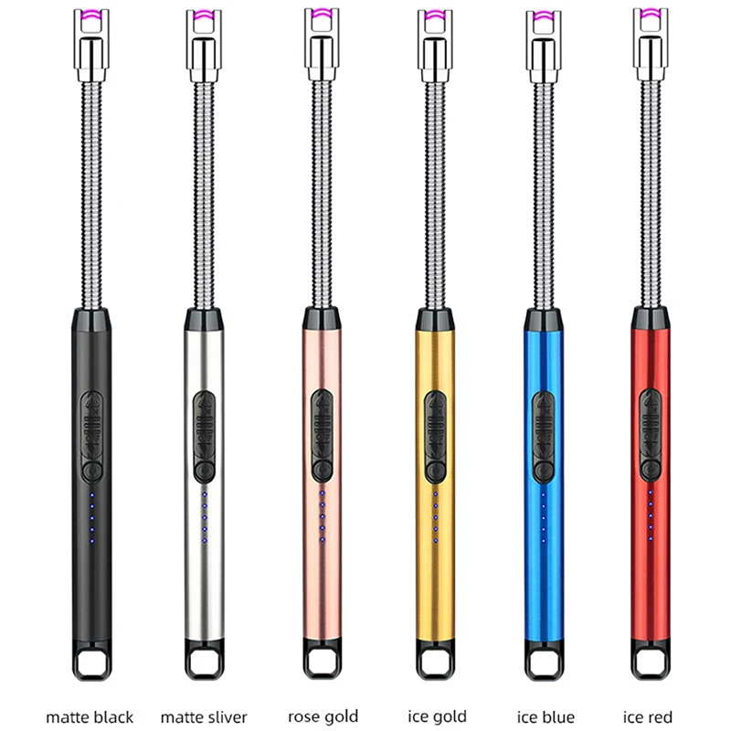 360&deg; Electric Arc BBQ Lighter USB Windproof Flameless Plasma Ignition Long Kitchen Lighters Gas Lighter for Candle Gas Stove electric arc lighter