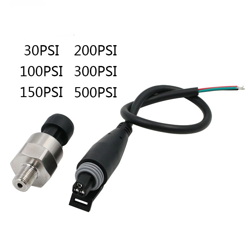 Pressure Sensor Transmitter Transducer Stainless Steel 1/8&rdquo;-27 NPT Oil Fuel Diesel Air Gas Water Import Ceramic with 0.3m Cable