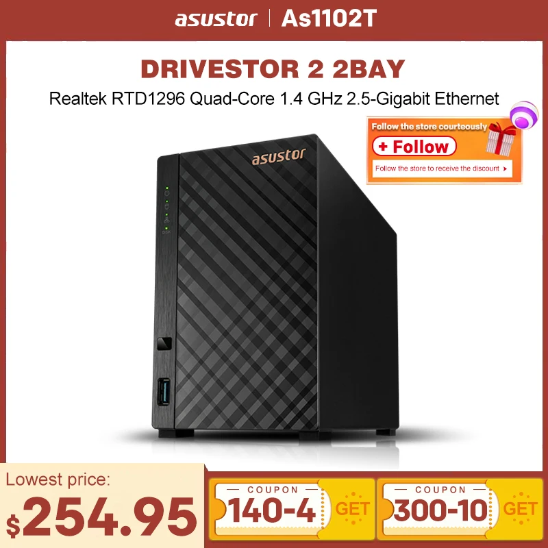 Asustor AS1102T 2 Bay Drivestor 2 Desktop NAS (Diskless) 