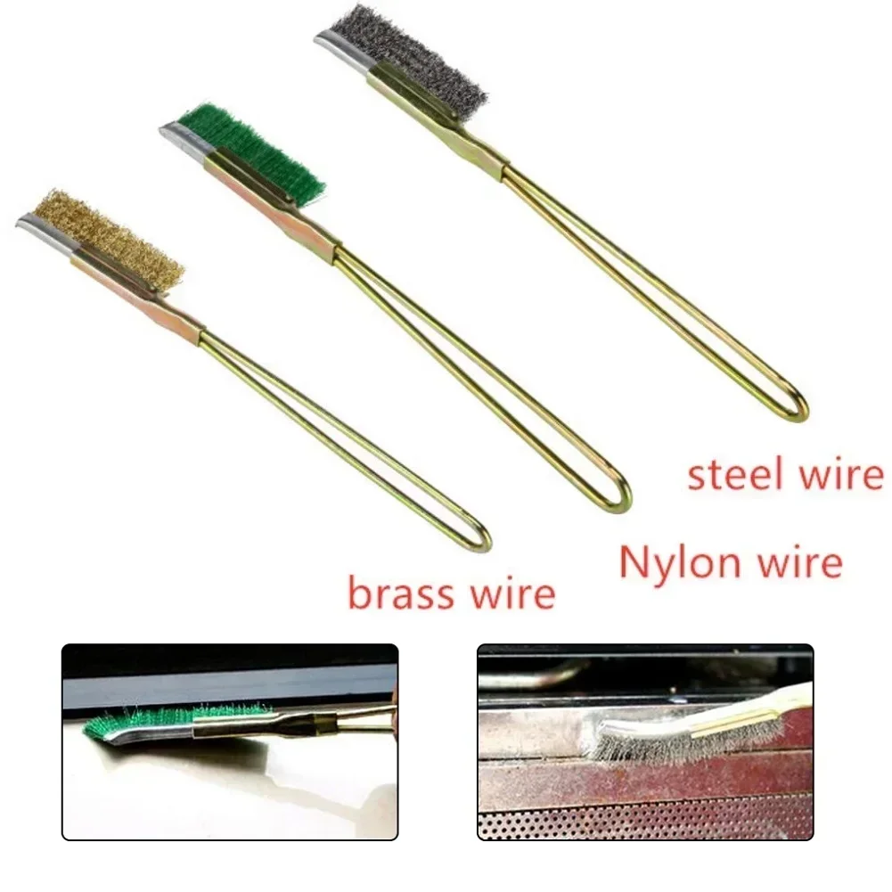 Wire Brush 1pc Metal Rust Remove Rust Brushes Steel Brass Nylon Cleaning Brushes Polishing Detail Metal Cleaning Tools