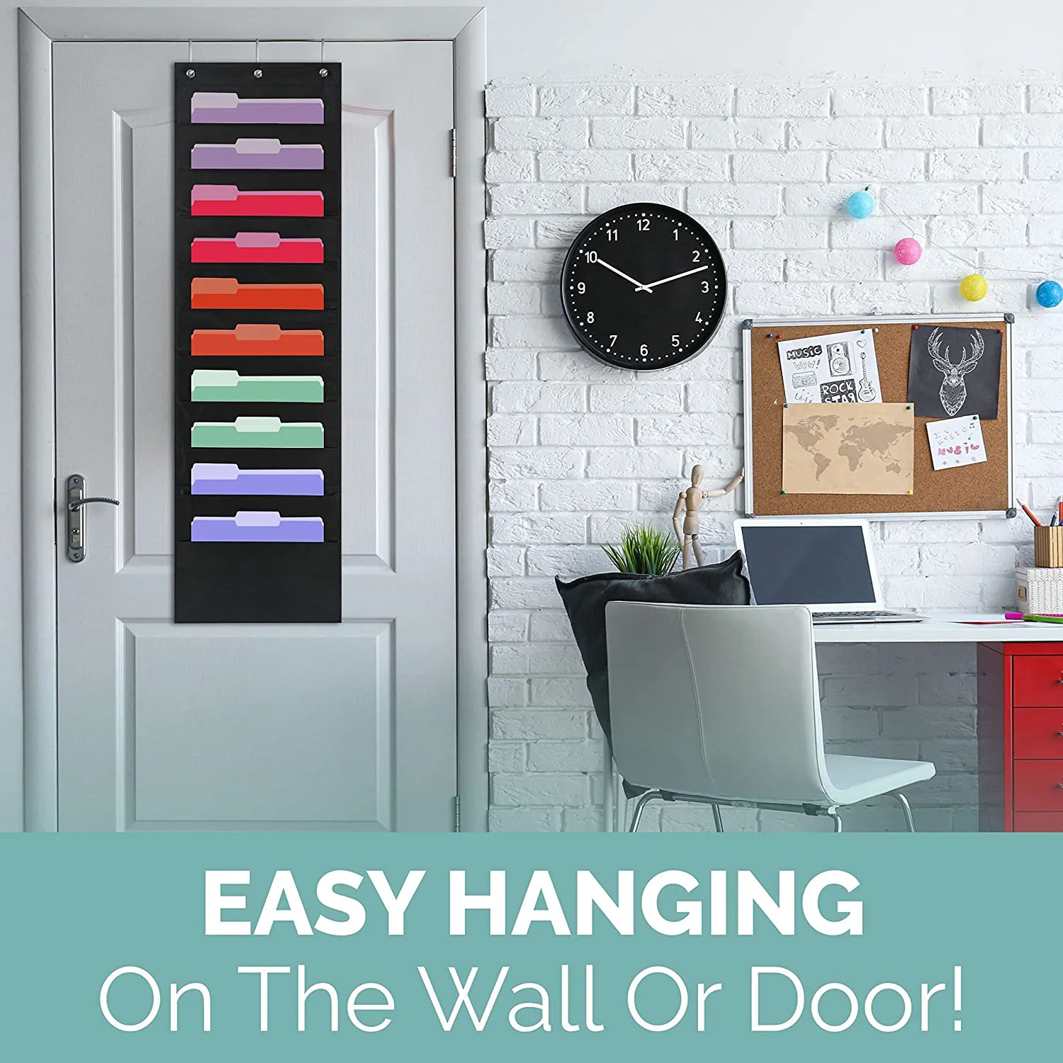 Hanging File Folder 10 Pockets Behind The Door Hanging Wall File Organizer Large Capacity Cascading Wall Storage Organizer