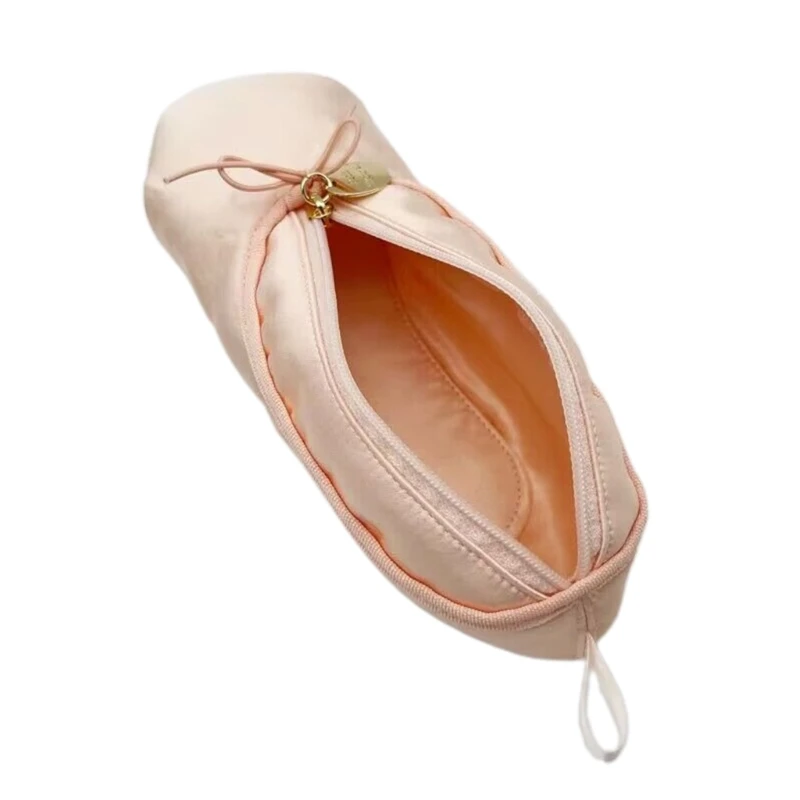 Pink Ballet Shoe Satins Student Pencil Bag Multifunctional Cosmetic