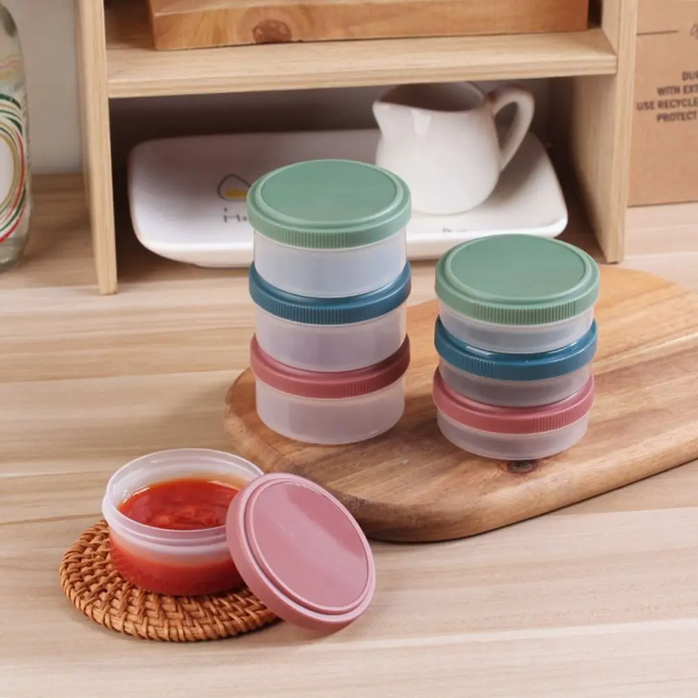 

50/75ML Salad Sauce Cup Portable Mini Plastic Sauce Container Reusable Leak-proof Condiment Container Kitchen