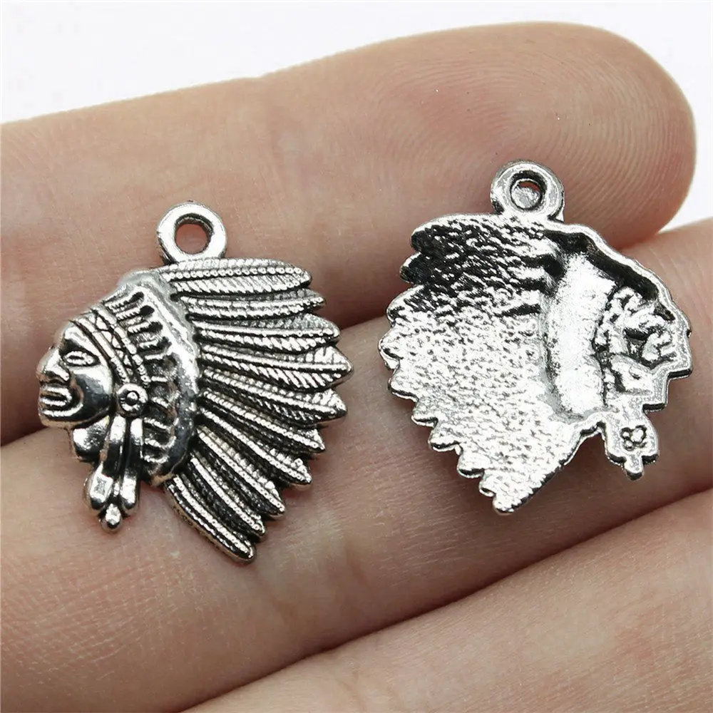 

Jewelry Making Supplies Indian Chief Head Charms Wholesale Findings 10pcs