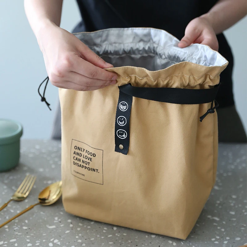 

Canvas Lunch Bag Bento Box Handbag Outdoor Portable Picnic Dinner Container School Fresh Keeping Food Storage Tote Accessories