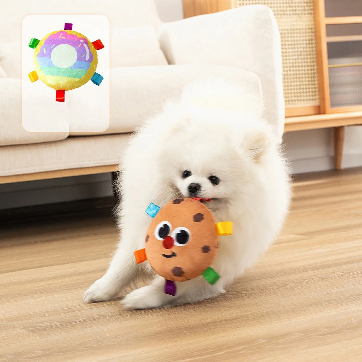 Home/Outdoor Dual Use Dog Plush Frisbee Soft Interactive Pet Toy Small and Medium Sized Dog Bite Toy