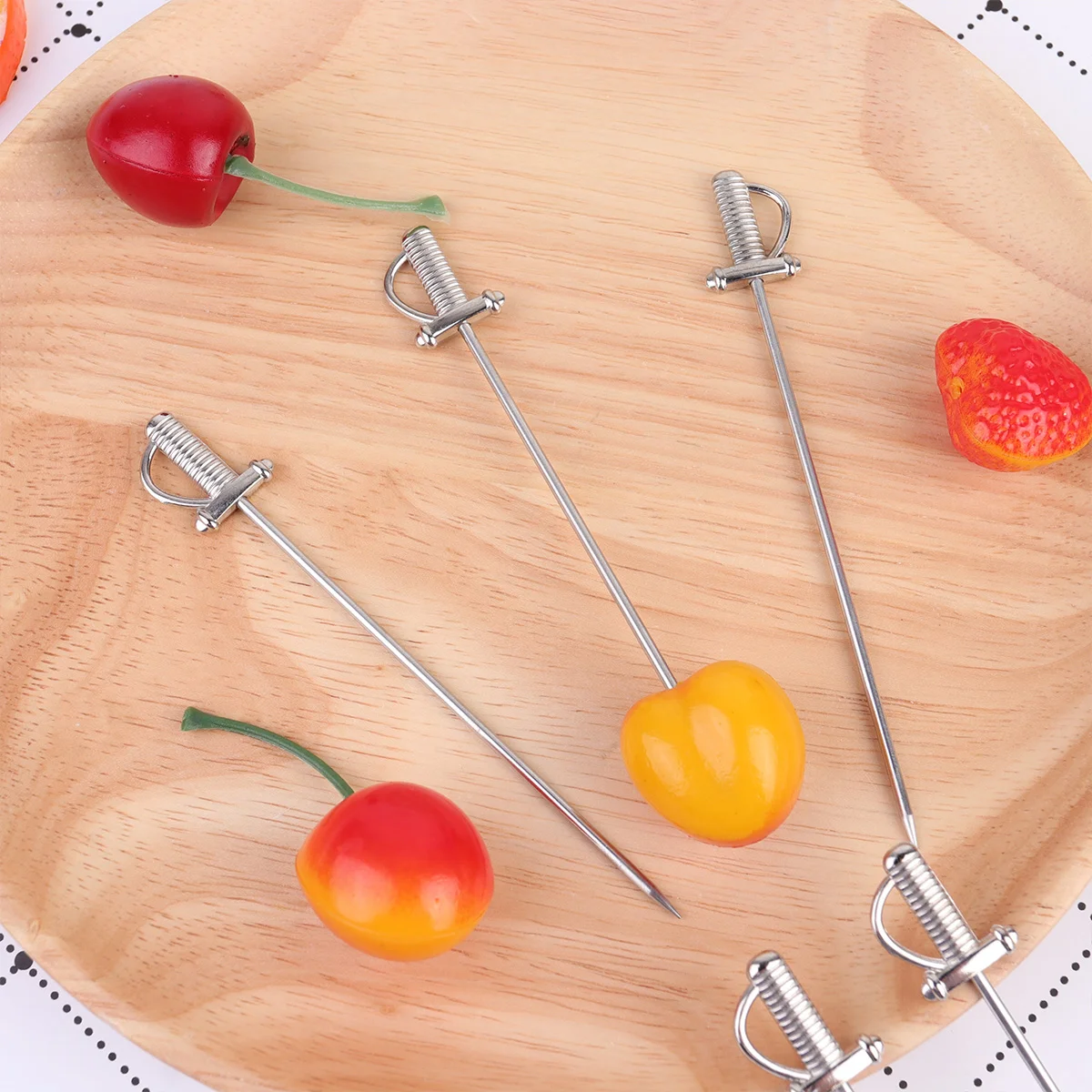 Picks Cocktail Fruit Skewers Toothpicks Steel Stainless Drinkreusable Garnish Sticks Drinks Metal Appetizer Cocktails Martini