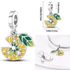 925 Sterling Silver Fruit Green Series Sisters Avocado Cactus Pineapple Strawberry Beads Pendant Charms Fit Bracelet DIY Jewelry 5