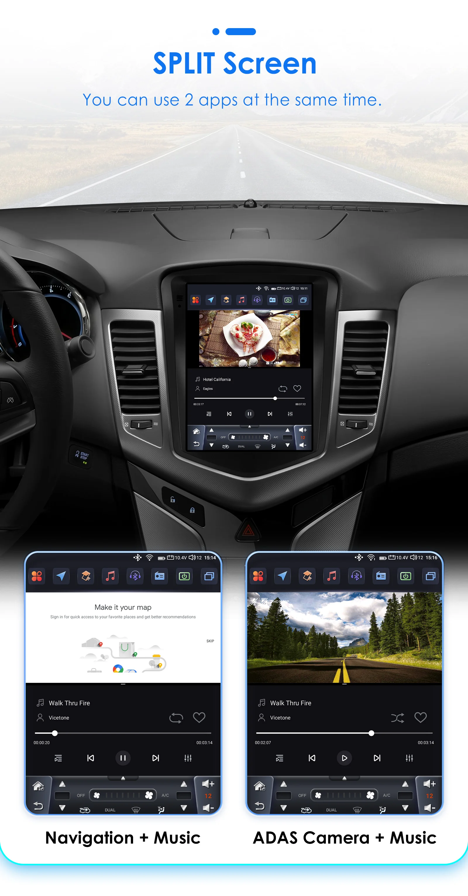 Hizpo Tesla-Style Autoradio für Chevrolet Cruze J300 2008 - 2012 Multimedia-Player 2din Android Carplay GPS Stereo 360 CAM – Detail 28