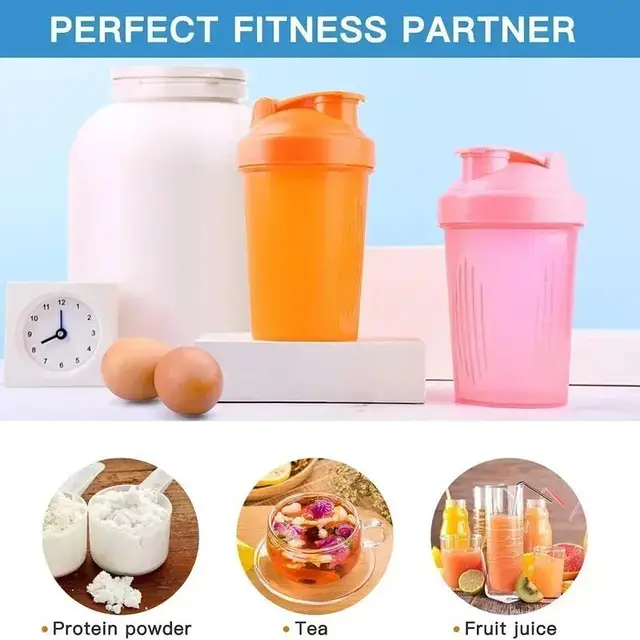 New 400ML Blender Shaker Bottle with Stainless Ball BPA Free Plastic Protein Shakes Leakproof for Powder Workout Gym Sport 5