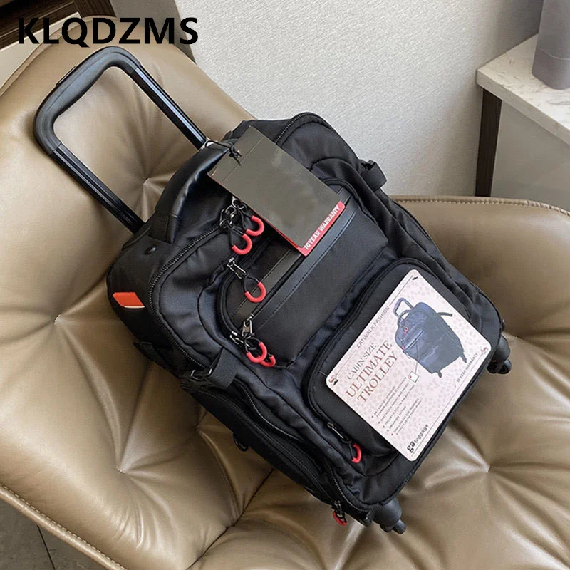 

KLQDZMS 18"20"22 Inch Suitcase Oxford Cloth Trolley Case Shoulder Bag Multifunctional Lightweight Boarding Box Rolling Luggage