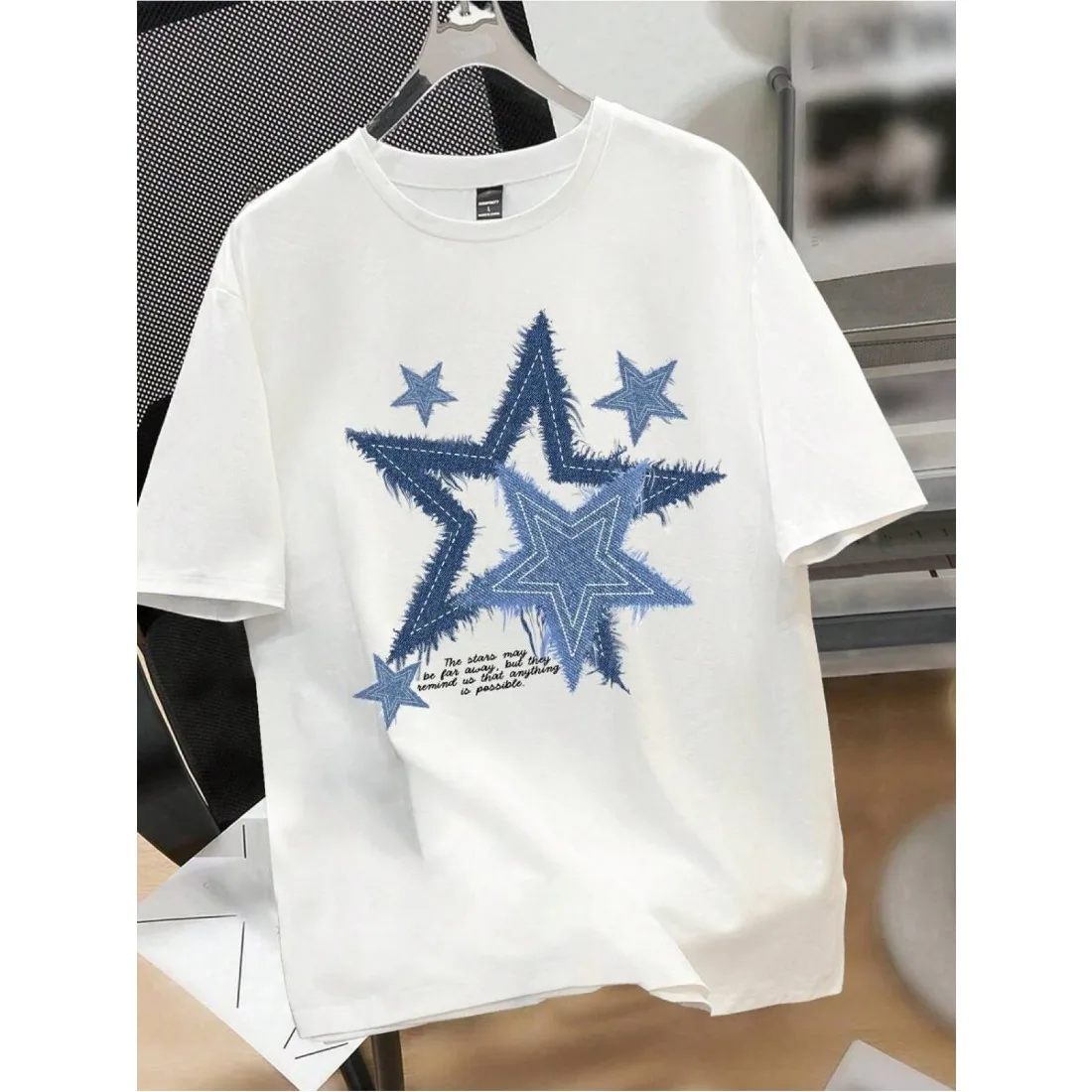 어린이용 라운드넥 티셔츠 패셔너블한 루즈핏 부드럽고 편안한 통기성 좋은 다용..
