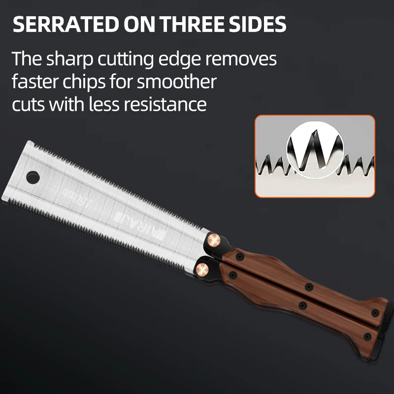 AIRAJ Folding Saw Double-Sided Gardening Pruning Saw Outdoor Camping Industrial Grade Anti Slip and Durable Manual Hardware Tool folding saw hand saw multi purpose saw handheld saw