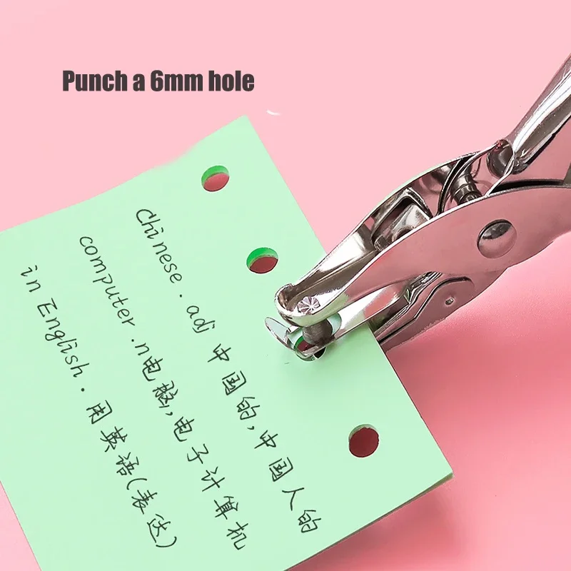 3/6MM 펀칭기 원형 구멍 종이 문구류 루즈리프 북 문서 바인딩 펀칭 귀여운 수동 및 수공예용