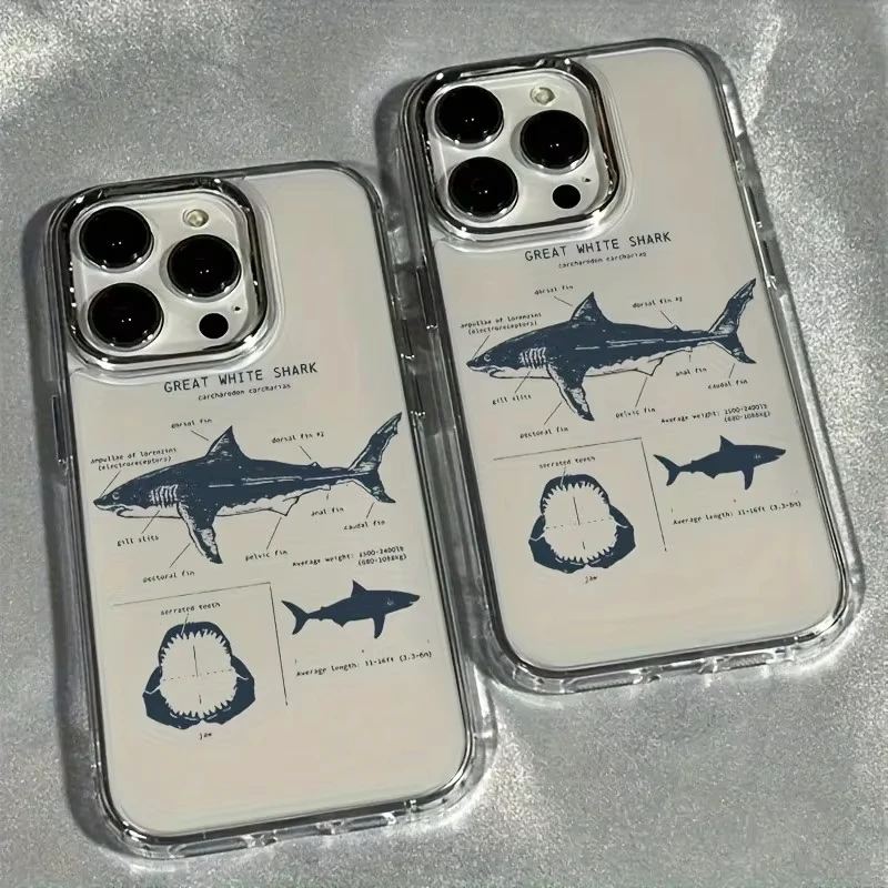 Summer Ocean Shark Design Soft Clear Phone Case Cover