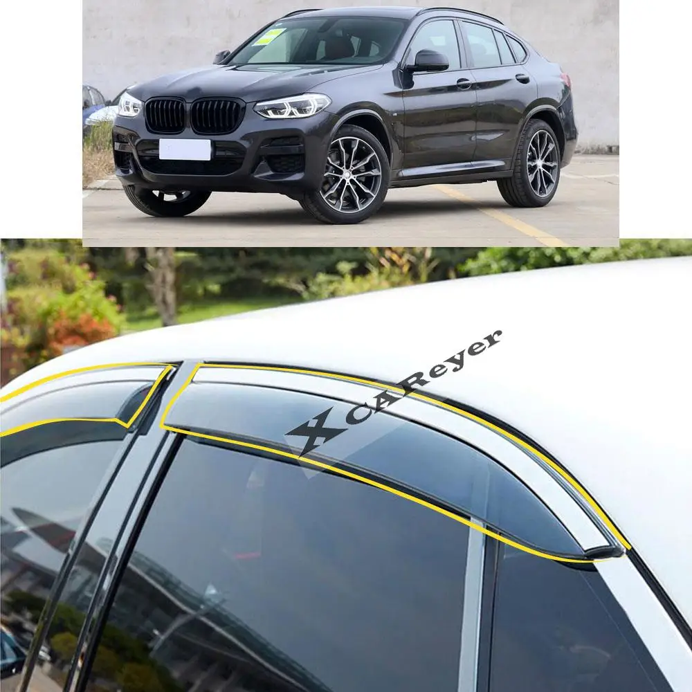 

For BMW X4 G02 2019 2020 2021 2022 Car Body Styling Sticker Plastic Window Glass Wind Visor Rain/Sun Guard Vent Parts