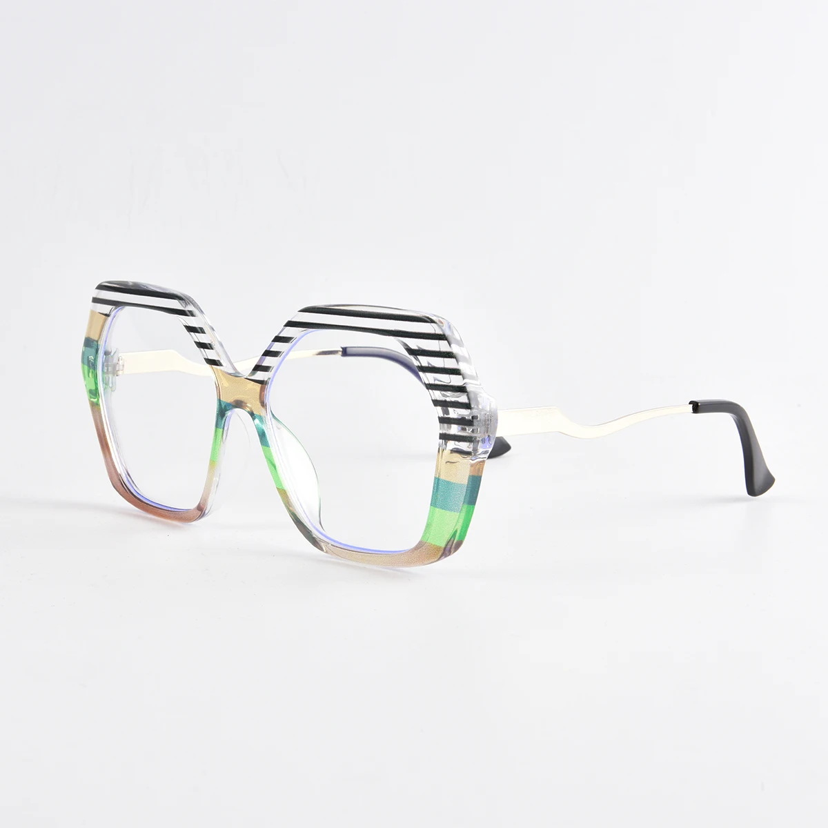 Anti Blue Light Glasses Fashion Eyeglasses Rhaegal Rainbow Hexagon Metal Frame