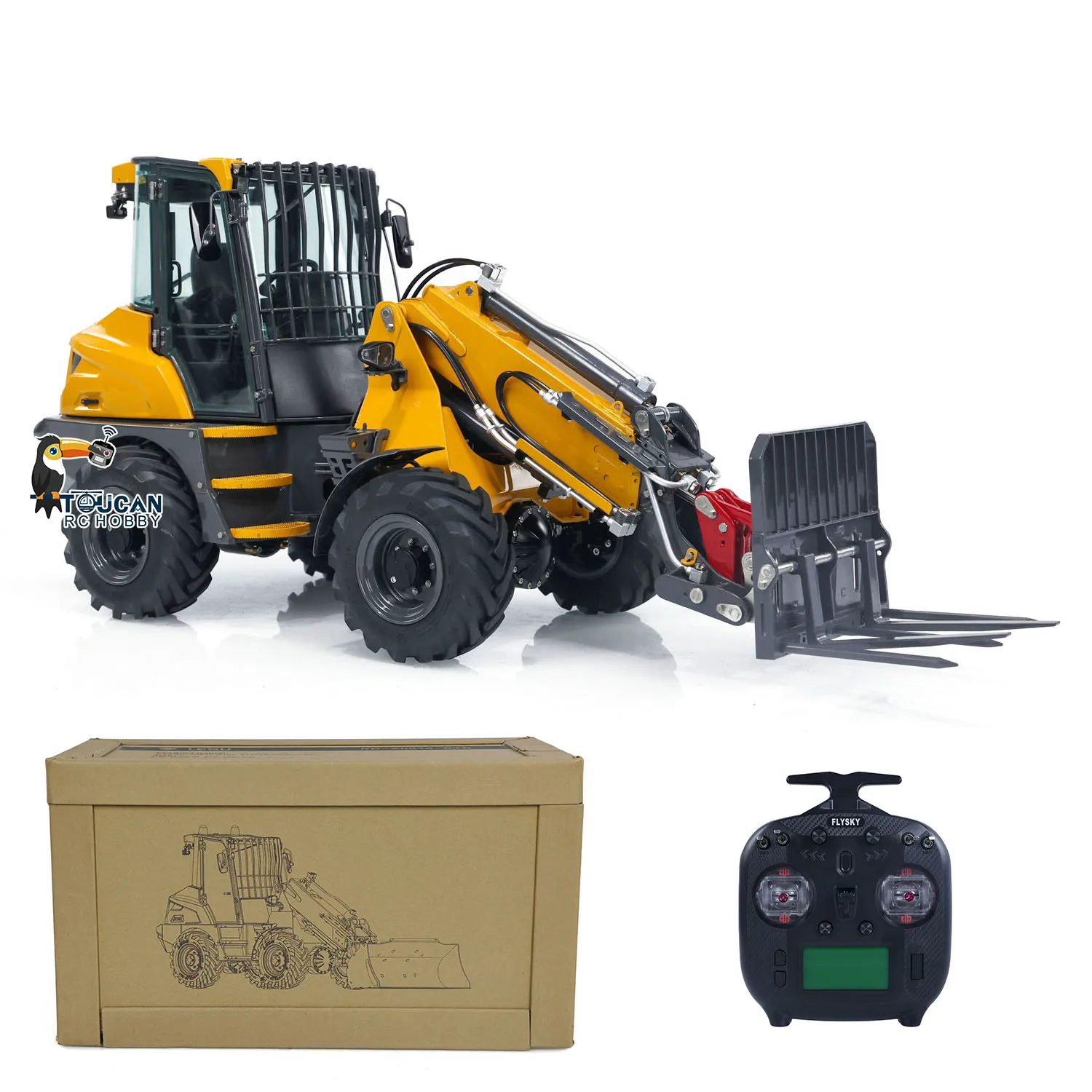 LESU AOUE AT1050 Hydraulic RC 1/14 Metal Telescopic Arm Fork Loader Painted Assembled Car Model With Light Sound Set TH23755 2