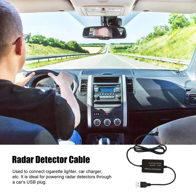 Radar Detector Cable, USB To RJ11 Plug Radar Detectors Power Cord, Replacement P