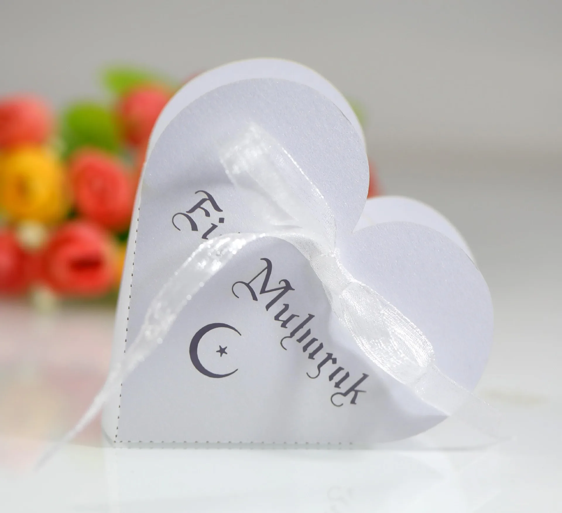 

100 шт., Подарочная коробка для конфет в форме сердца