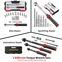 Jeu de clés dynamométriques mécaniques MoveCrab Premium 9 pièces 5-224 N.m/4-165 Ft.lb pour la réparation de vélos, motos, automobiles et outils industriels 2