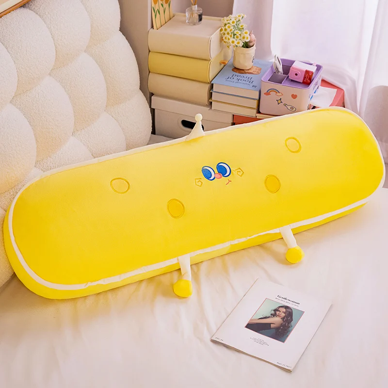 Big Size Cartoon Food Series Plush Toy Soothing Long Pillow For Bedroom Sofa Chocolate Cheese Strawberry Blueberry Taste Cushion 6