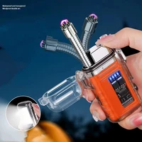 2023 NEW USB Tape-C Waterproof Lighter Arc Plasma Lighter 360 Rotation Ignition Outdoor Camping Windproof Lighter Smoking 2