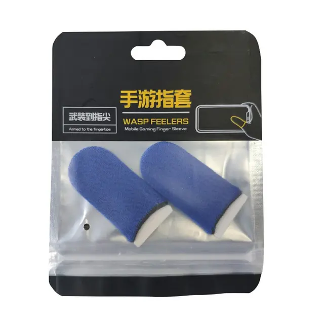 2 Pcs Anti-slip Gaming Finger Cot 18-pin Carbon Fiber Anti-sweat Non-slip High Sensitivity Finger Cots blue black