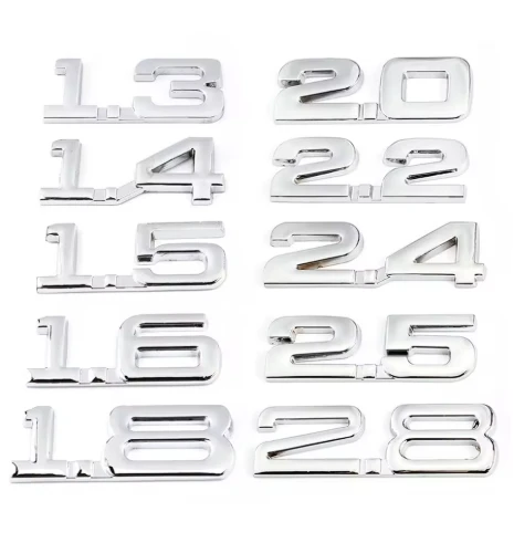 Car 3D Metal 1.6T 1.8T 2.2T 2.5T 3.0T Logo Sticker Emblem Badge Decals ...